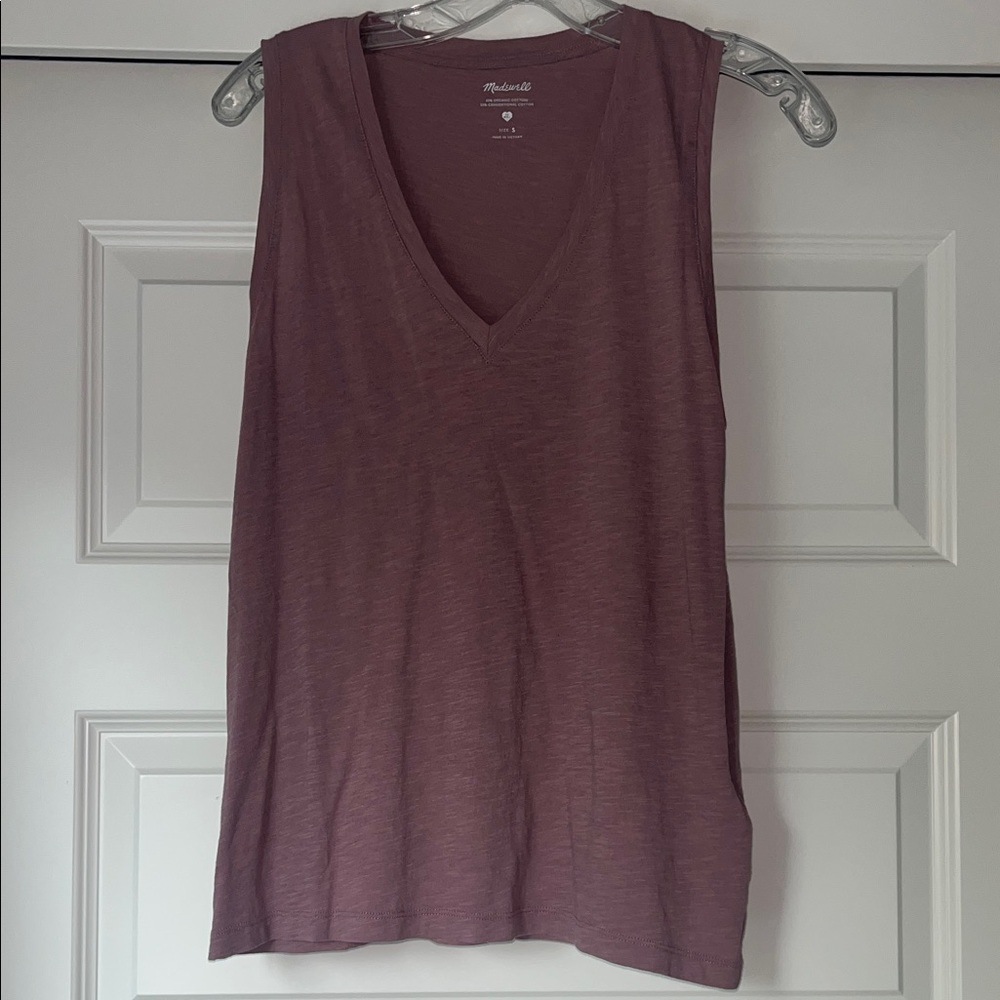 Madewell Women's Mauve V-Neck Tank Top